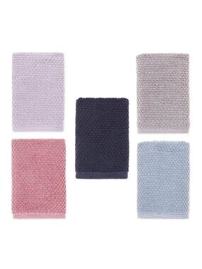 5 Wild Sage Savannah Quick Dry HAND Towels = PURPLE + PINK + NAVY + GRAY + BLUE